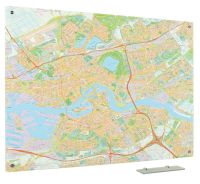Glassboard kaart Rotterdam 90x120 cm