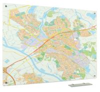 Glassboard kaart Zwolle 90x120 cm