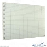 Whiteboard Glas Dagplanning 00:00-24:00 90x120 cm