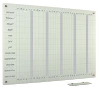 Whiteboard Glas Solid Jaarplanner ma-za 120x180 cm