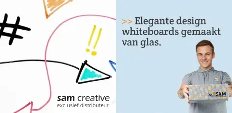 Elegante design whiteboards gemaakt van glas.